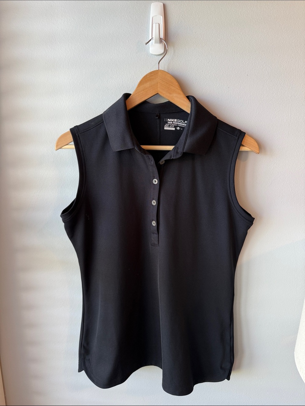 Nike Golf Tour Performance Black Collared Sleeveless Shirt
